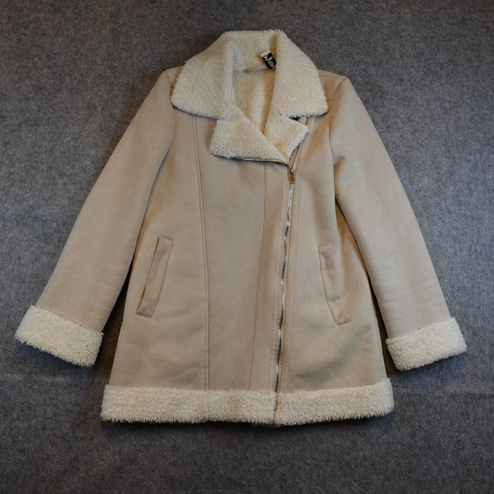 Show Me Your Mumu Jacket Women Large Tan Sheldon Bomber Shearling Faux Suede